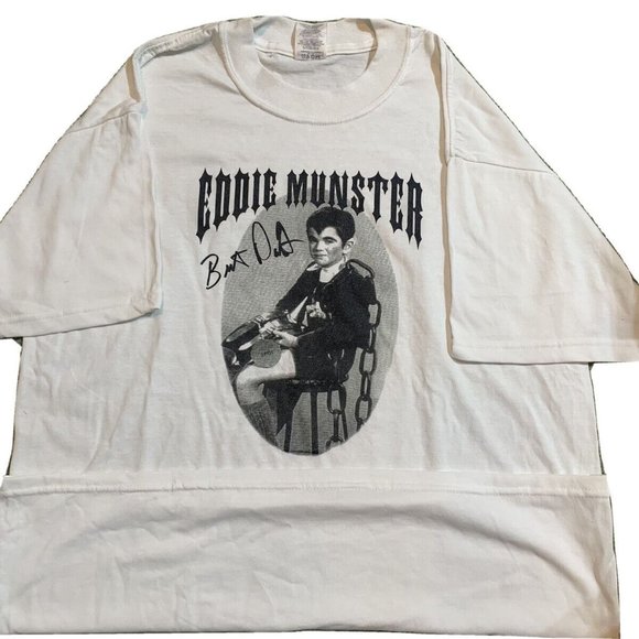 NOS New! “EDDIE MUNSTER” The MUNSTERS RETRO TV Show  WHITE JERZEES  2XL  T-SHIRT - Picture 1 of 4